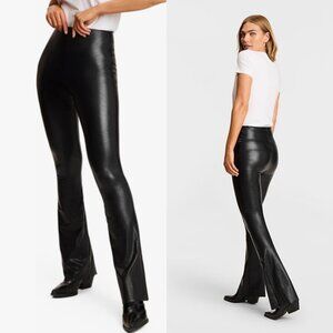 COMMANDO Perfect Control Highrise Faux Leather Flared Leggings Womens M Slimming